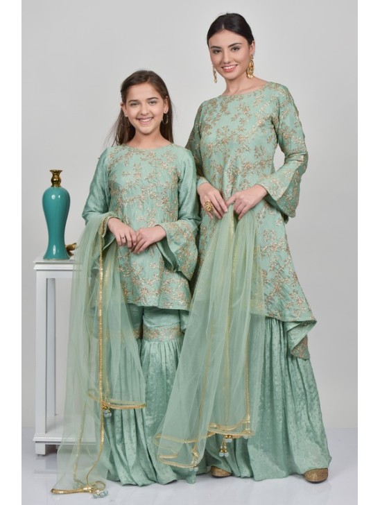 SM6 Sitara by Mohagni 3pc Girls Raw Silk Gharara Suit main image 1